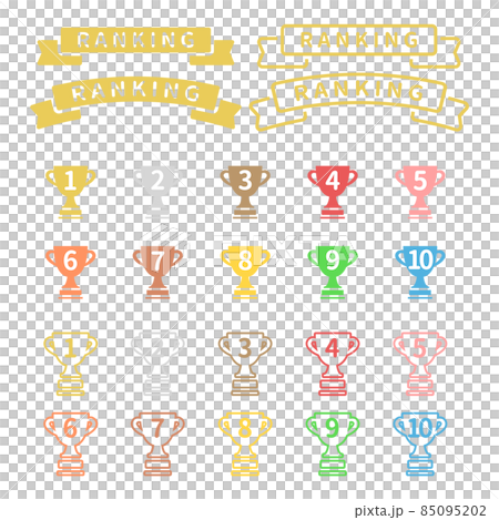 Flat ranking icon set 85095202