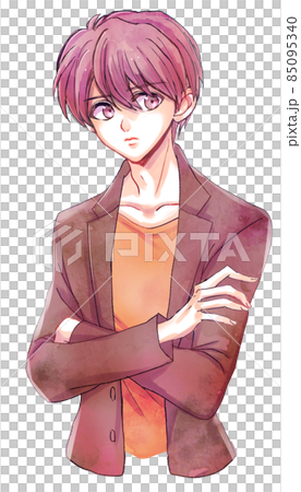 腕組みをしている男性のイラスト素材