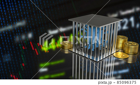 The virus in cage and gold coins for business and outbreak concept 3d rendering. The virus in cage and gold coins for business and outbreak concept 3d rendering. 85096375