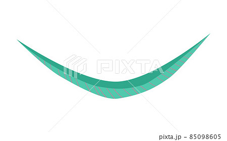Fabric hammock suspended at ends, flat vector illustration isolated on white. 85098605
