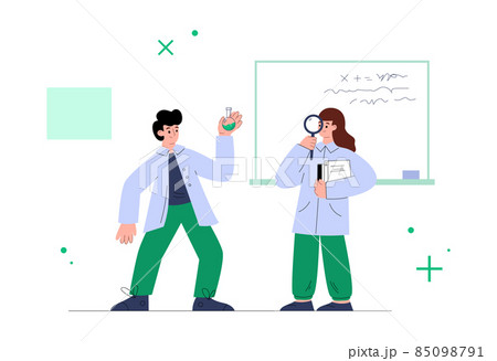 Laboratory bioengineering and biochemical research vector illustration isolated. 85098791