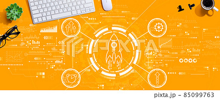 Rapid growth concept with a computer keyboard 85099763