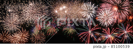 Abstract colored firework on dark sky. Celebration and anniversary concept 85100539