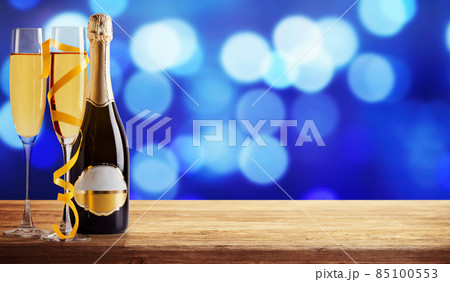 New years eve celebration background with champagne New years eve celebration background with champagne 85100553
