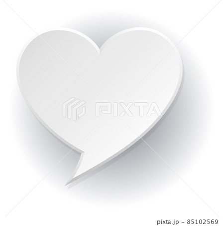 Paper heart speak template. Empty text bubble Paper heart speak template. Empty text bubble 85102569