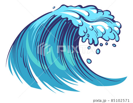 Ocean wave. Big water curl rushing down Ocean wave. Big water curl rushing down 85102571