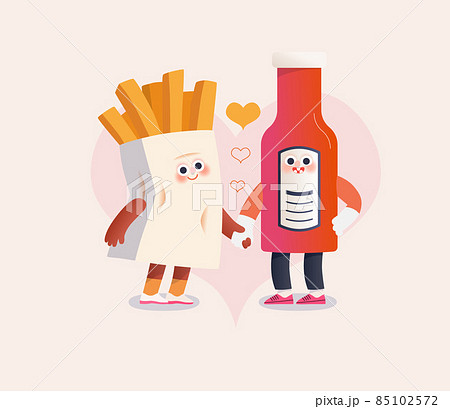 Perfect couple - flat vector illustration of perfect match Perfect couple - flat vector illustration of perfect match 85102572