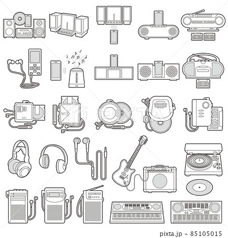 様々な電化製品のイラスト / 音楽関連の電化製品 85105015