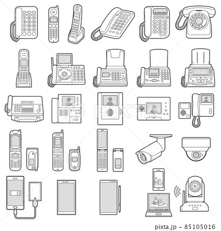 様々な電化製品のイラスト / 通信機器 85105016