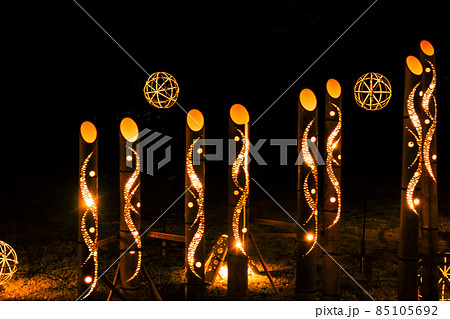 高知県芸西村の竹灯り 85105692
