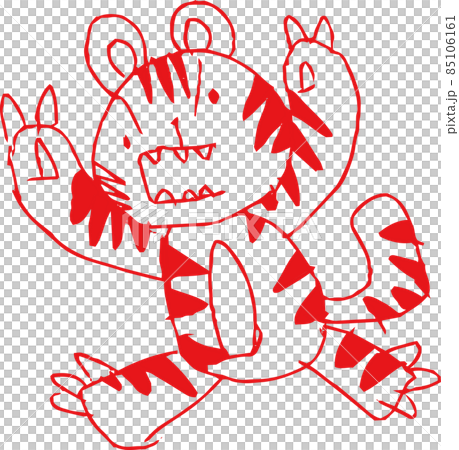 Bad tiger picture Children's graffiti Tiger year Bad tiger picture Children's graffiti Tiger year 85106161