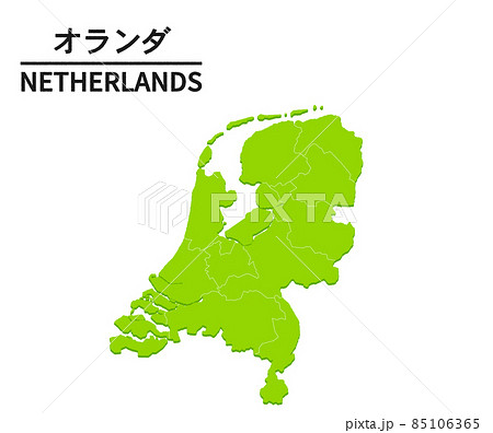 オランダの世界地図イラストのイラスト素材