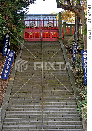 川越散歩：仙波東照宮　日本三大東照宮　拝殿　石段 85106565