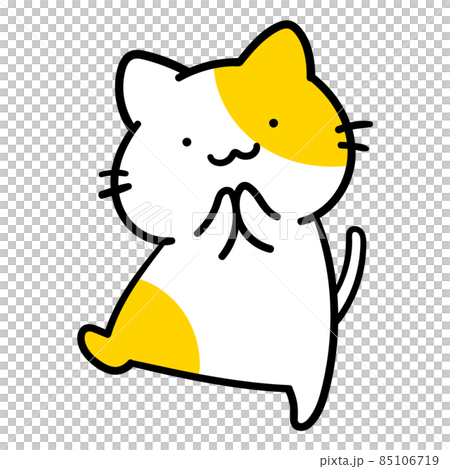 一個可愛的貓角色的手寫風格插圖，讓你開心 85106719