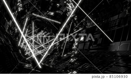 VJ トンネル レーザー 宇宙 白黒 [別Verあり] 85106930