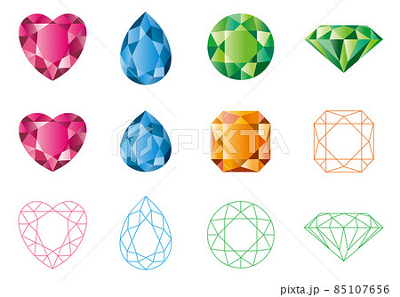 宝石　イラスト　アイコン　セット 85107656