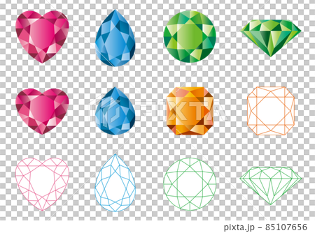 宝石　イラスト　アイコン　セット 85107656
