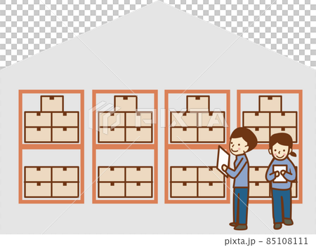 倉庫で作業する人。 85108111