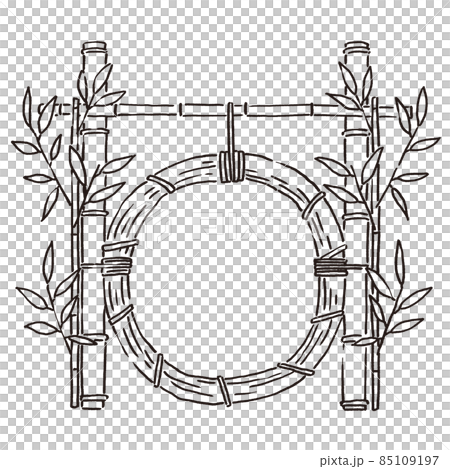 夏越しの祓の茅の輪くぐり 85109197