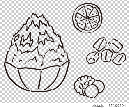 Set of shaved ice and ingredients 85109204