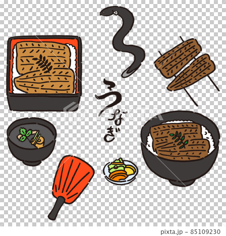 插圖集美味的鰻魚菜餚 85109230