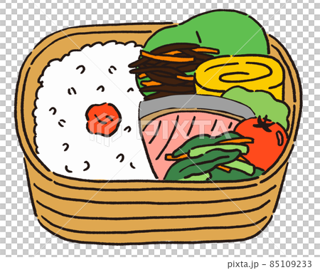 A classic magewappa bento with cut salmon, omelet and side dishes A classic magewappa bento with cut salmon, omelet and side dishes 85109233