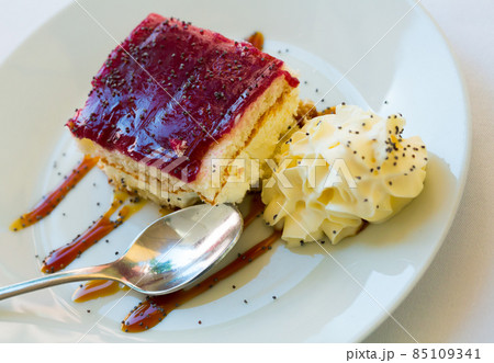 Piece of blueberry cake Piece of blueberry cake 85109341