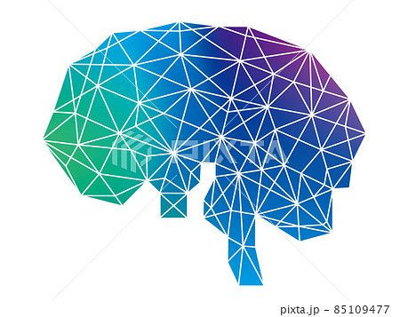 ジオメトリックの頭脳のイラスト Ai ネットワークテクノロジーイメージ グラフィック素材のイラスト素材