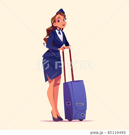 Air hostess, stewardess with luggage aircrew girl Air hostess, stewardess with luggage aircrew girl 85110493