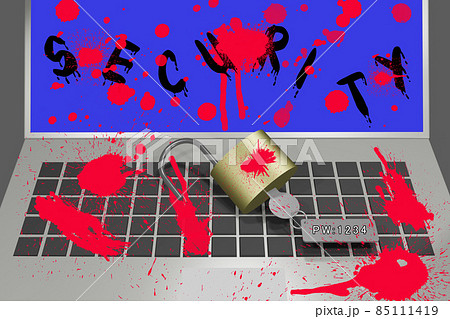 セキュリティーが破られたパソコンのイメージ 85111419