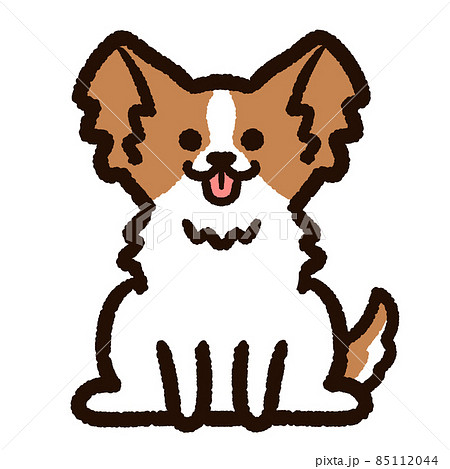 かわいいパピヨンのイラスト素材