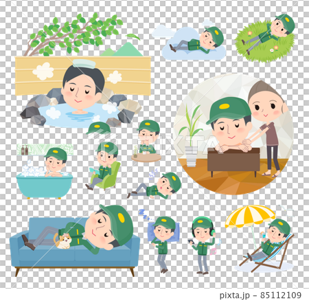 A set of courier men on relaxation 85112109