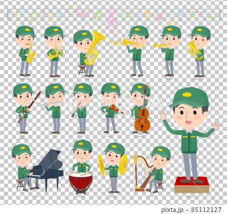 クラシック音楽演奏に関する運送配達員男性のセット 85112127