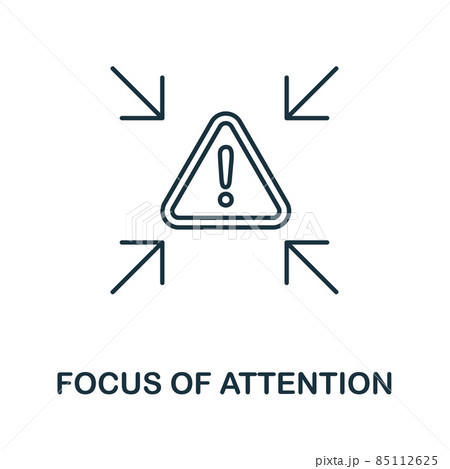Focus Of Attention icon. Line element from cognitive skills collection. Linear Focus Of Attention icon sign for web design, infographics and more. 85112625