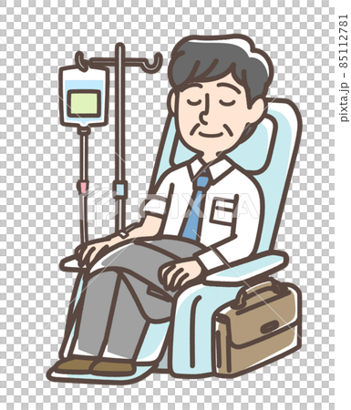 点滴を受けている男性 85112781