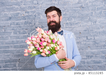 Macho getting ready romantic date. Waiting for darling. Macho getting ready romantic date. Waiting for darling. 85113285