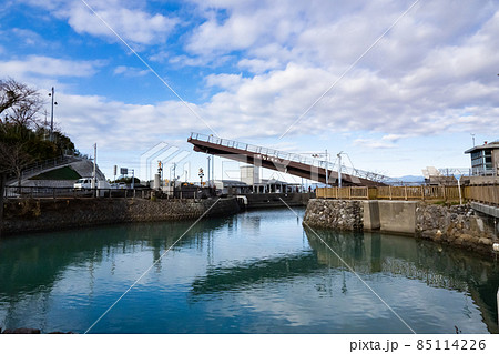 高知県手結港の稼働橋 85114226