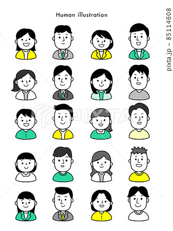 人物　シンプルイラスト　男女 85114608