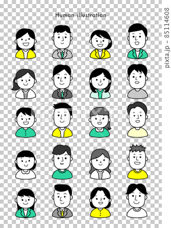 人物　シンプルイラスト　男女 85114608