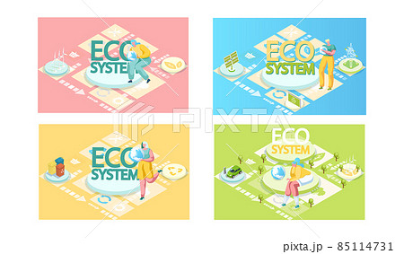 Sorting garbage, caring for earth planet. Environmental protection, preservation of clean nature Sorting garbage, caring for earth planet. Environmental protection, preservation of clean nature 85114731