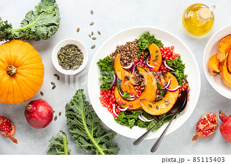Roasted squash and kale quinoa salad Roasted squash and kale quinoa salad 85115403