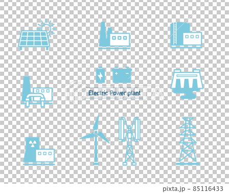 Environmental icon Power plant set Electric energy SDGs 85116433