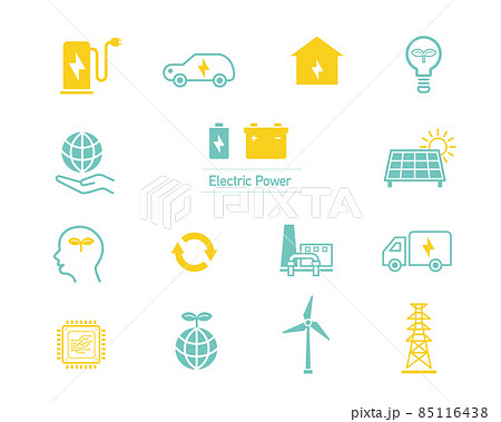 環境アイコン 電力セット エネルギー SDGs 環境アイコン 電力セット エネルギー SDGs 85116438