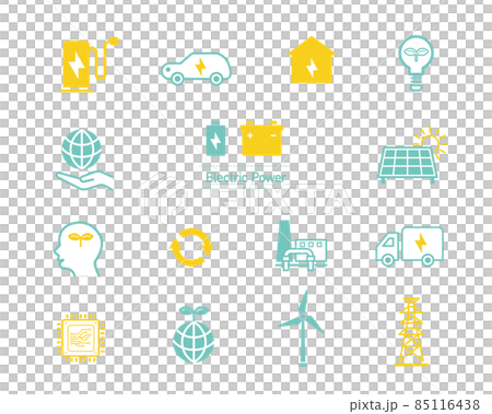Environment icon power set energy SDGs 85116438
