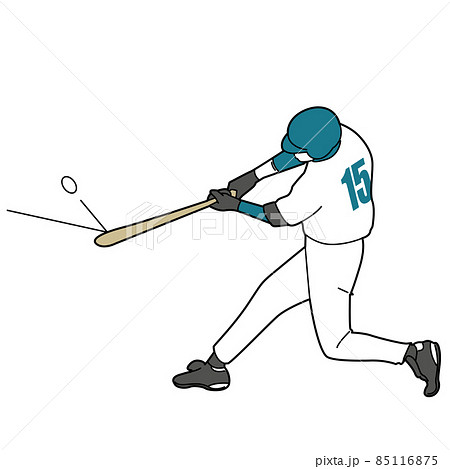 ボールを打つ瞬間のバッター ボールを打つ瞬間のバッター 85116875