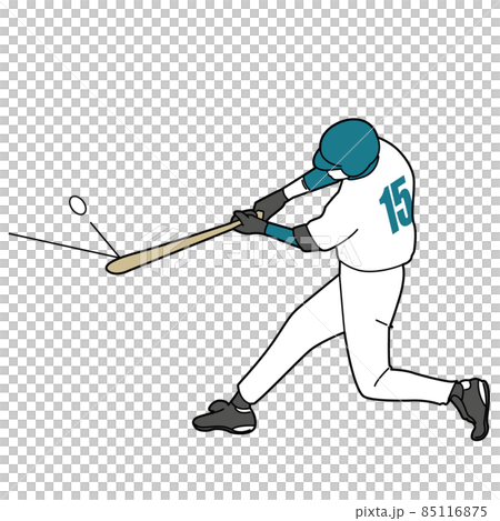 ボールを打つ瞬間のバッター ボールを打つ瞬間のバッター 85116875