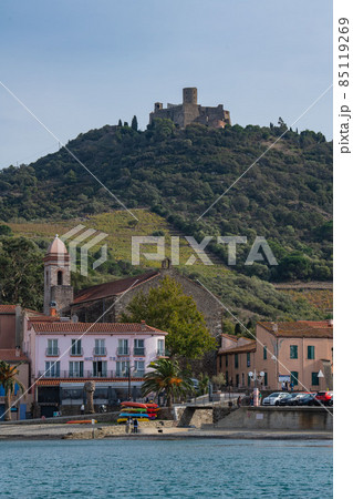 Old town of Collioure, France, a popular resort town on Mediterranean sea Old town of Collioure, France, a popular resort town on Mediterranean sea 85119269
