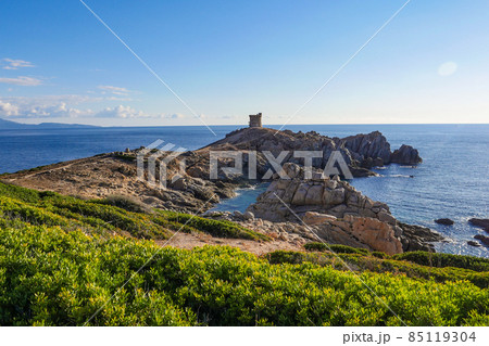 Coastline near Cargese on the Island of Corsica France, Tower of Omigna Coastline near Cargese on the Island of Corsica France, Tower of Omigna 85119304