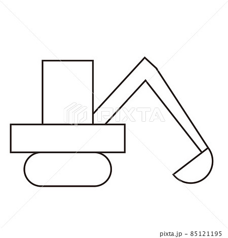 ショベルカーのアイコンのイラスト素材