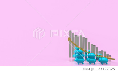 The blue piggy bank and silver chart for saving or business concept 3d rendering 85122325